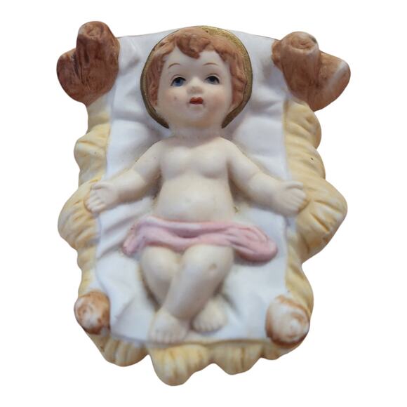 Vintage 2pc Mary Jesus Homco Taiwan Nativity Christmas Holiday Replacement Set - Picture 2 of 7